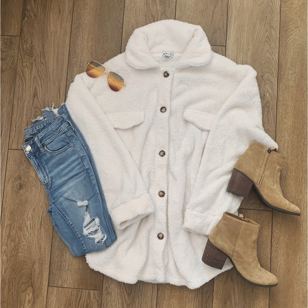 Jen & Co Sherpa Oversized Shacket